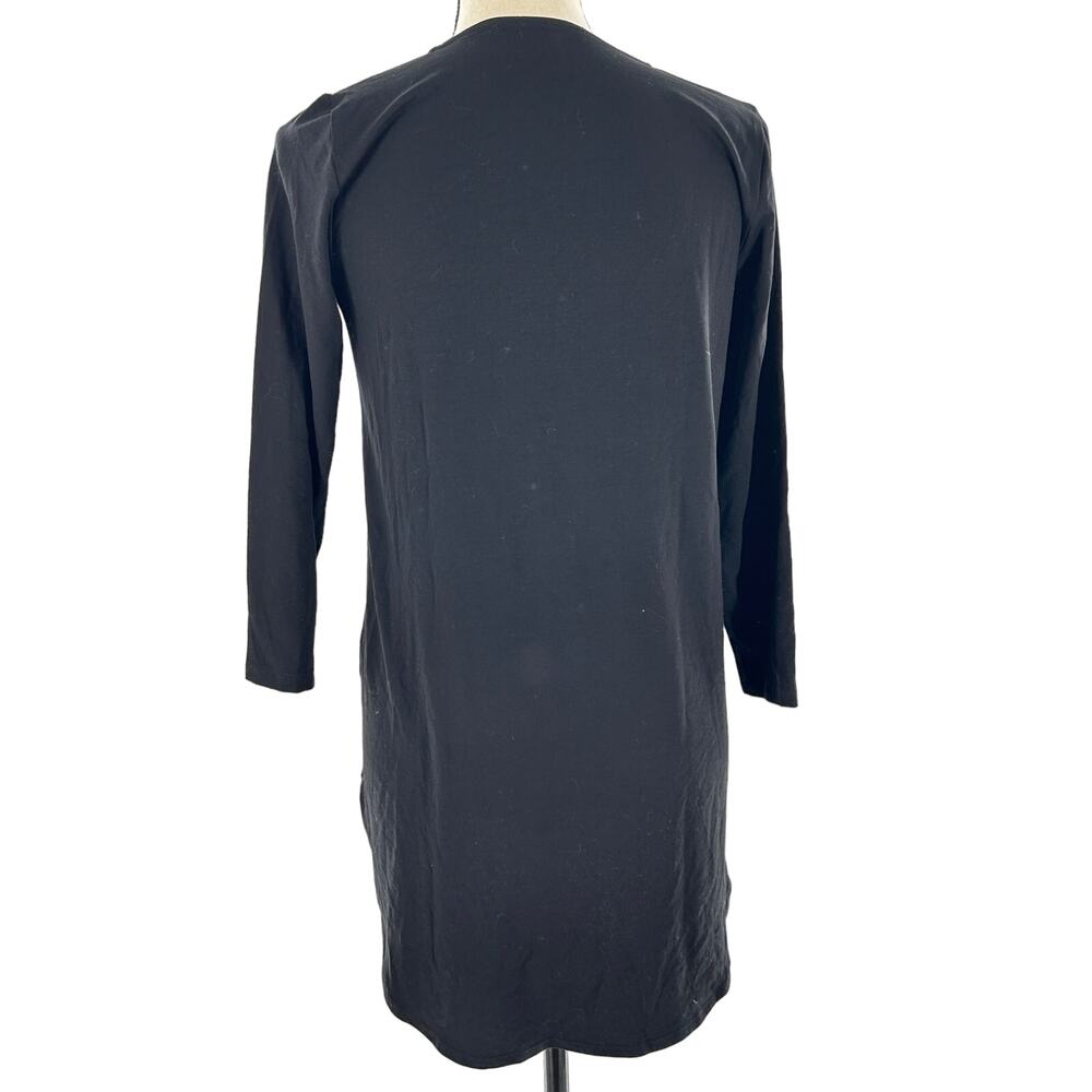 Eileen Fisher Tencel Jersey Tunic Top XSP PXS PP Black Petite V Neck Blouse - Picture 2 of 5